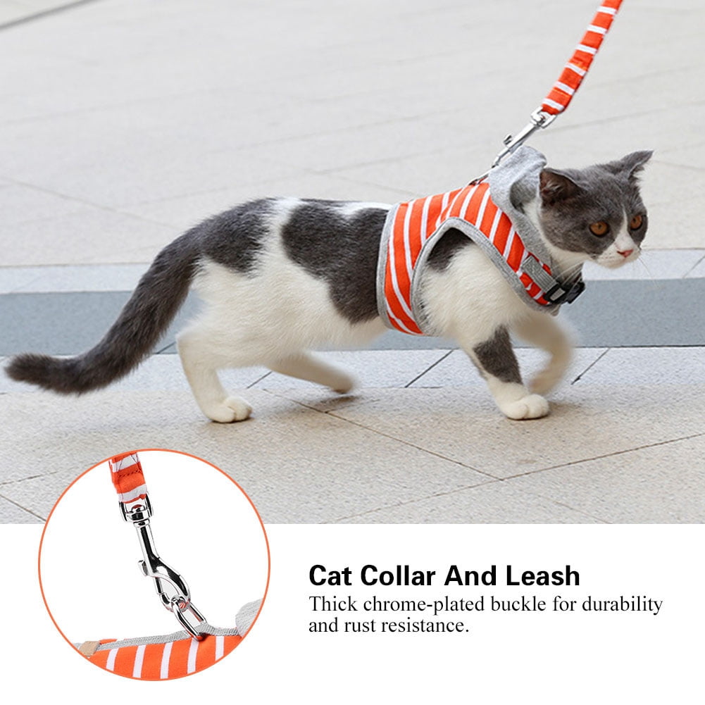 Abaooat Cat Harness and Leash for Walking Small Cat and Dog Harness Escape Proof Pet Vest Harnesses with Bell and Bow-Knot Decoration